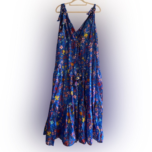 J.Crew Dauphinette X Tie-Shoulder Maxi Cover-Up Dress Cornucopia Floral XL $248 - Picture 4 of 10